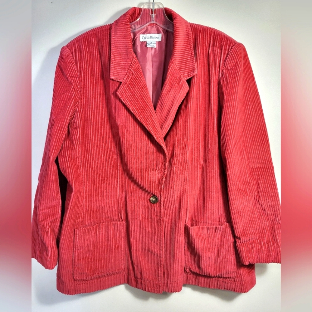 David Brooks cotton corduroy vintage blazer women's 18 #2500